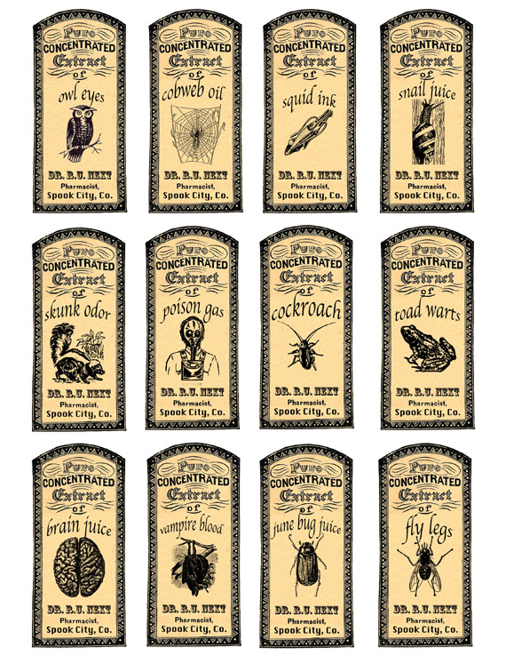 Apothecary Labels For Some Halloween Fun Free Printable Download Redbudart